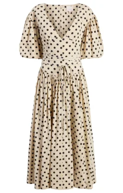 Cinq à Sept Stassie Dress PolkaDotGardenia/Black Outlet
