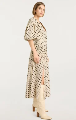 Cinq à Sept Stassie Dress PolkaDotGardenia/Black Outlet