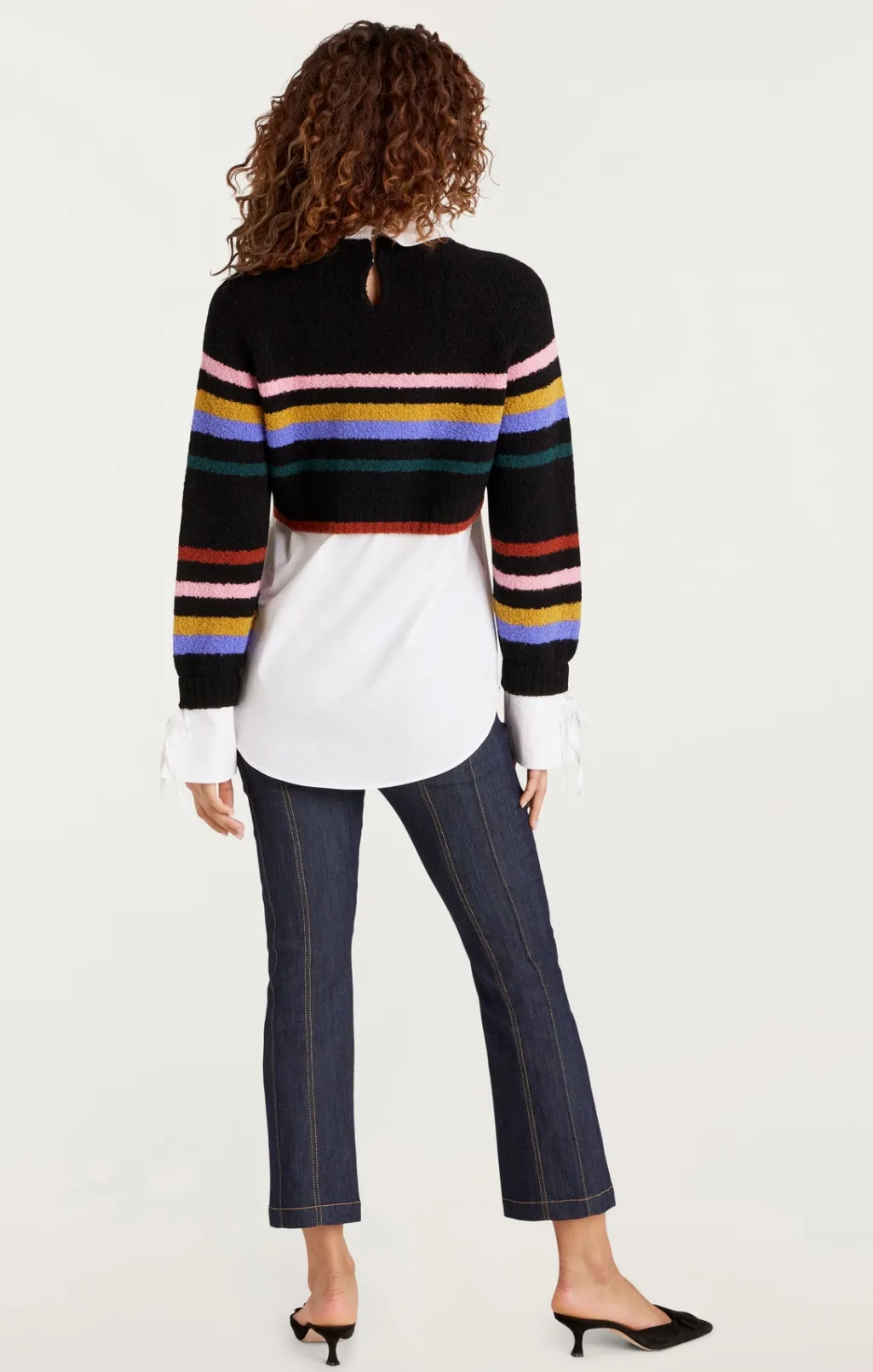 Cinq à Sept Striped Nelida Pullover BlackMulti Discount