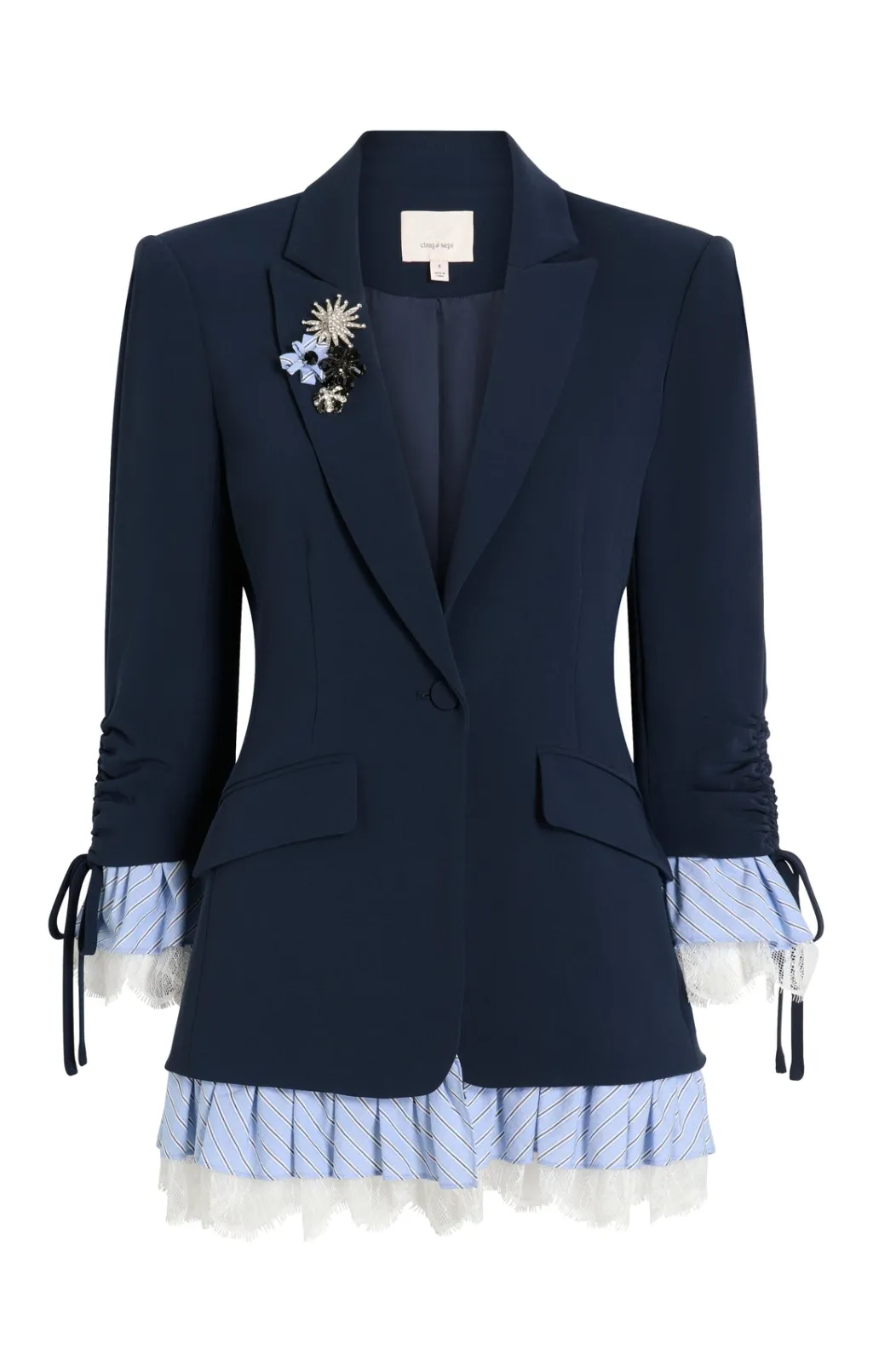 Cinq à Sept Striped Roxie Blazer Navy/blue Clearance