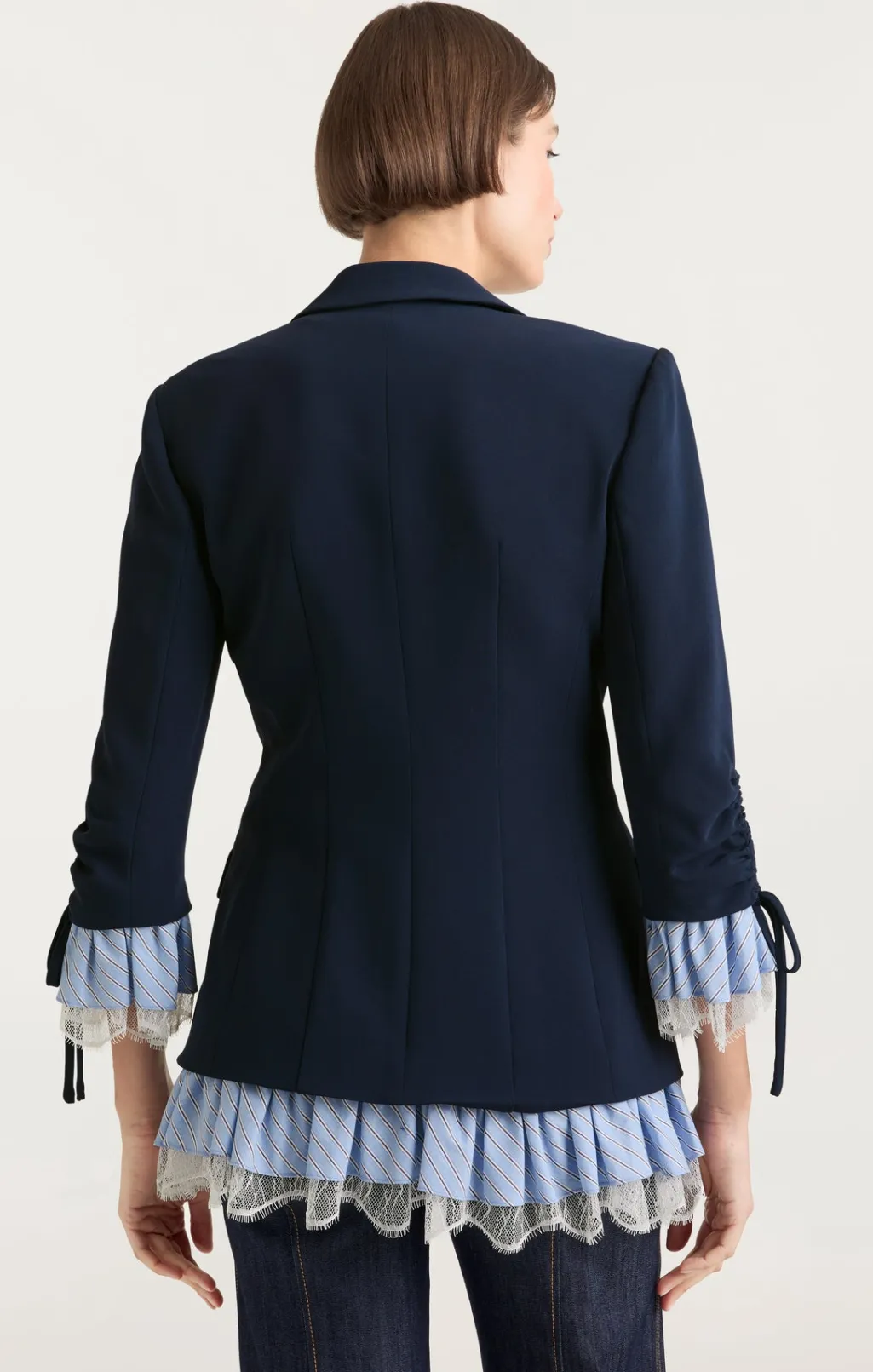 Cinq à Sept Striped Roxie Blazer Navy/blue Clearance
