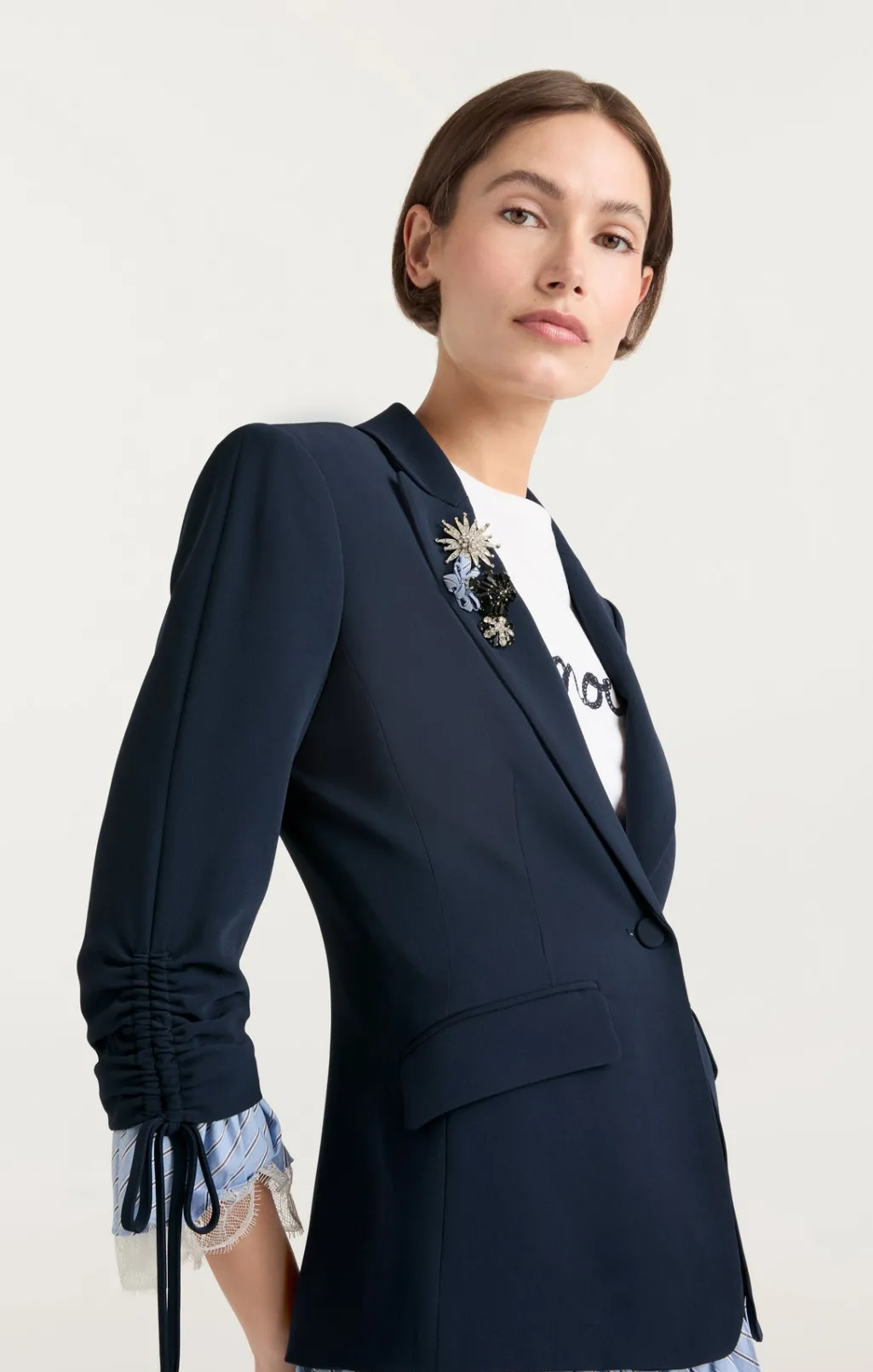 Cinq à Sept Striped Roxie Blazer Navy/blue Clearance