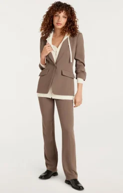 Cinq à Sept Sweater Knit Khloe Blazer Taupe/Ivory
