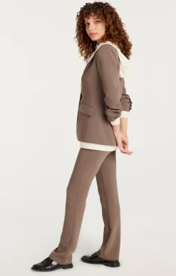 Cinq à Sept Sweater Knit Khloe Blazer Taupe/Ivory