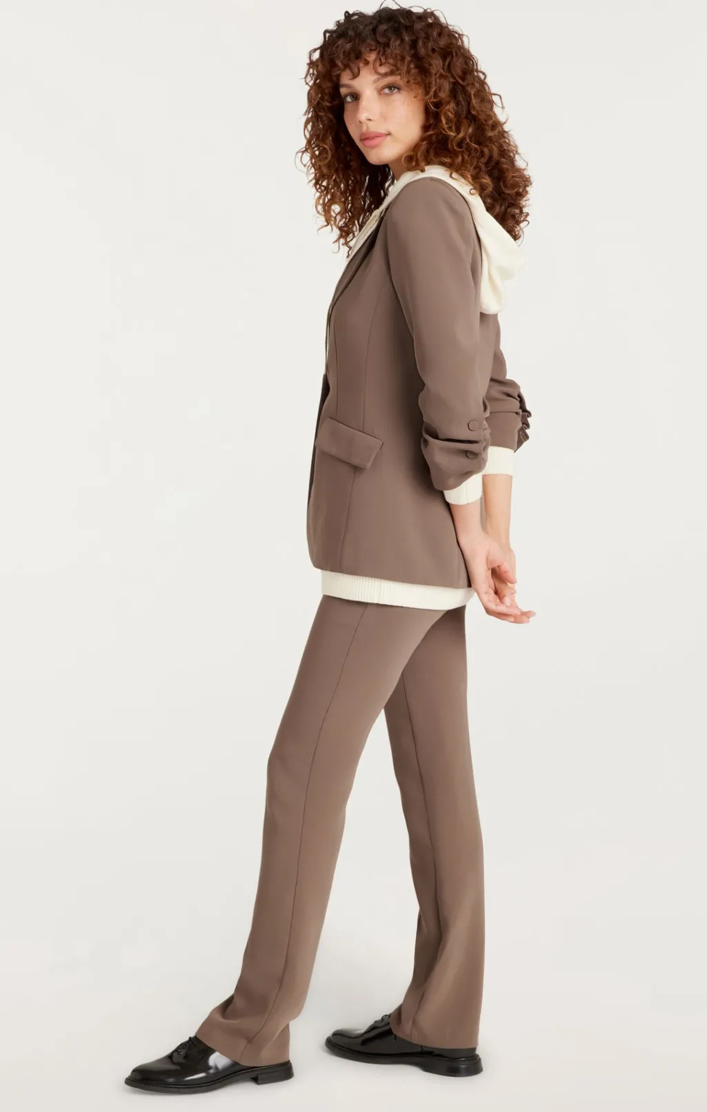 Cinq à Sept Sweater Knit Khloe Blazer Taupe/Ivory