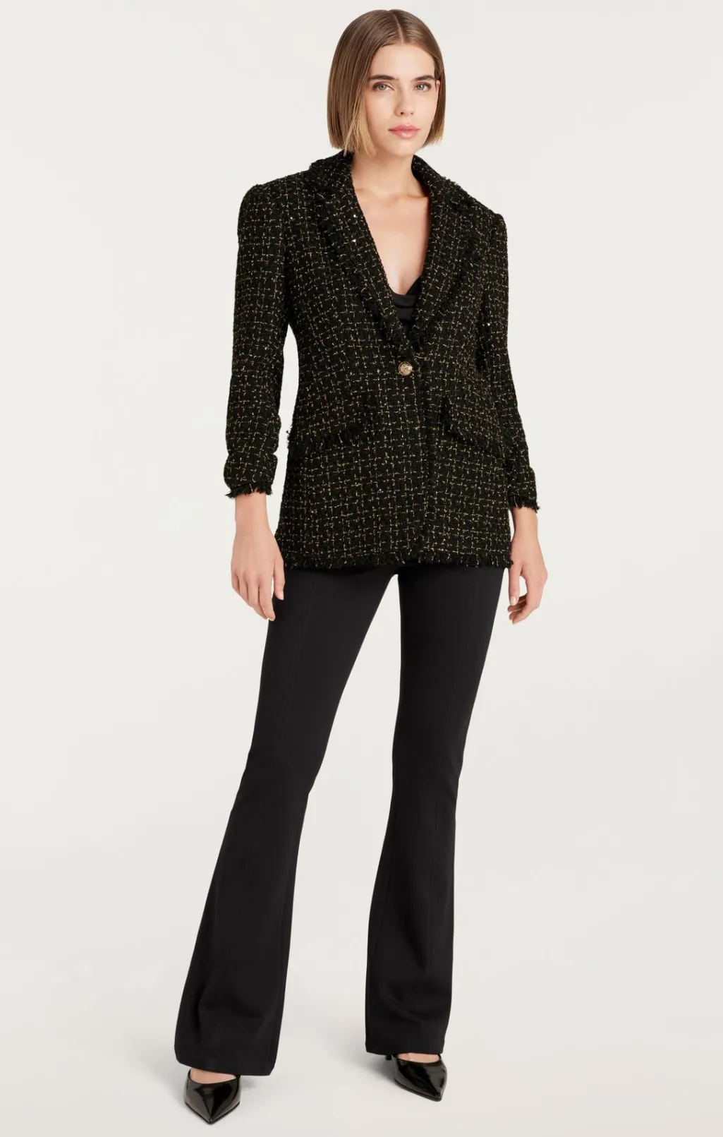 Cinq à Sept Sylvie Boucle Khloe Blazer Black/Gold Hot