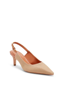 Cinq à Sept Sylvie Denim Slingback Pump Sahara/Saddle Best