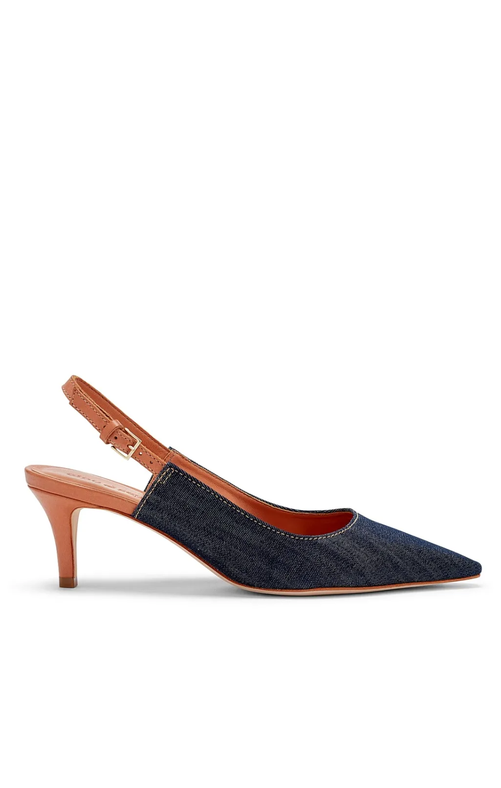 Cinq à Sept Sylvie Denim Slingback Pump Indigo/Saddle Sale