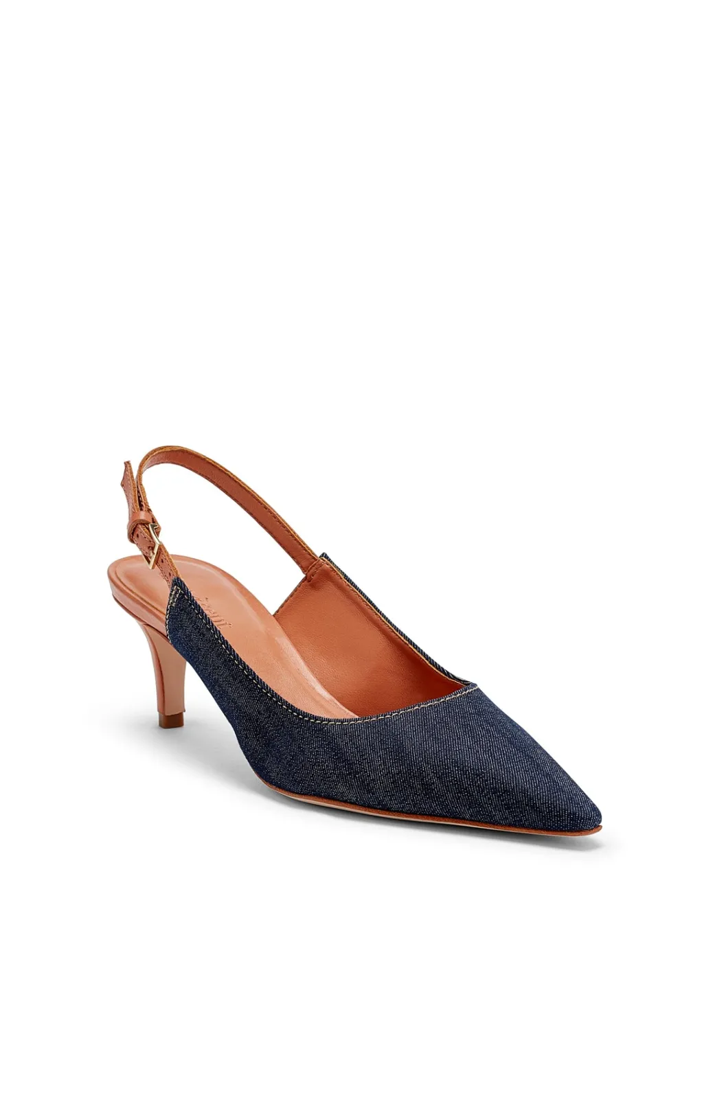 Cinq à Sept Sylvie Denim Slingback Pump Indigo/Saddle Sale