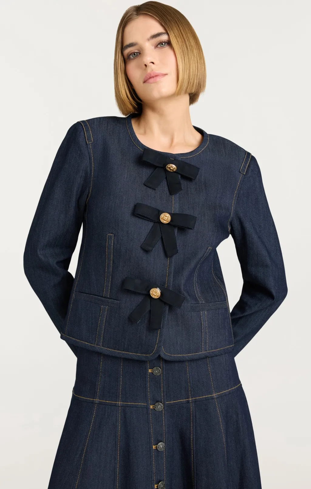 Cinq à Sept Taya Jacket Indigo Outlet