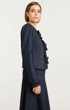 Cinq à Sept Taya Jacket Indigo Outlet