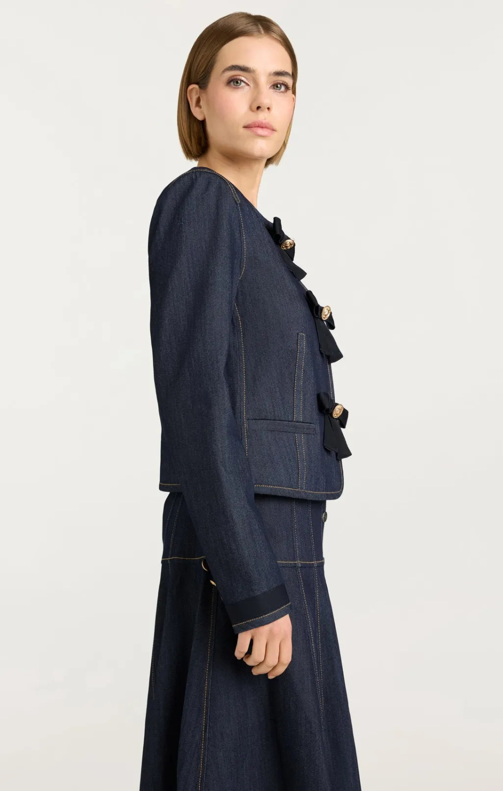 Cinq à Sept Taya Jacket Indigo Outlet
