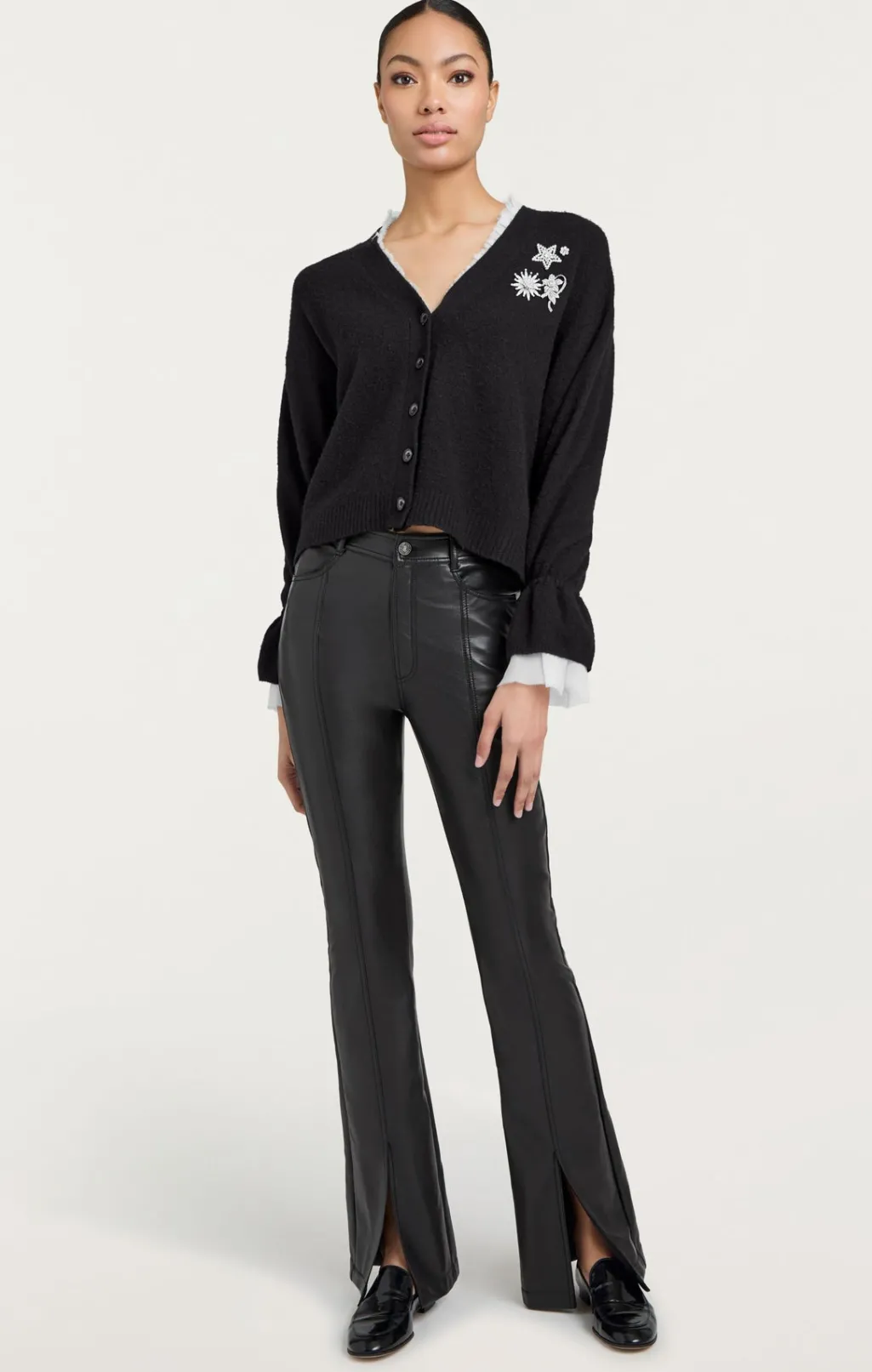 Cinq à Sept Tayah Cardigan Black/ivory Outlet