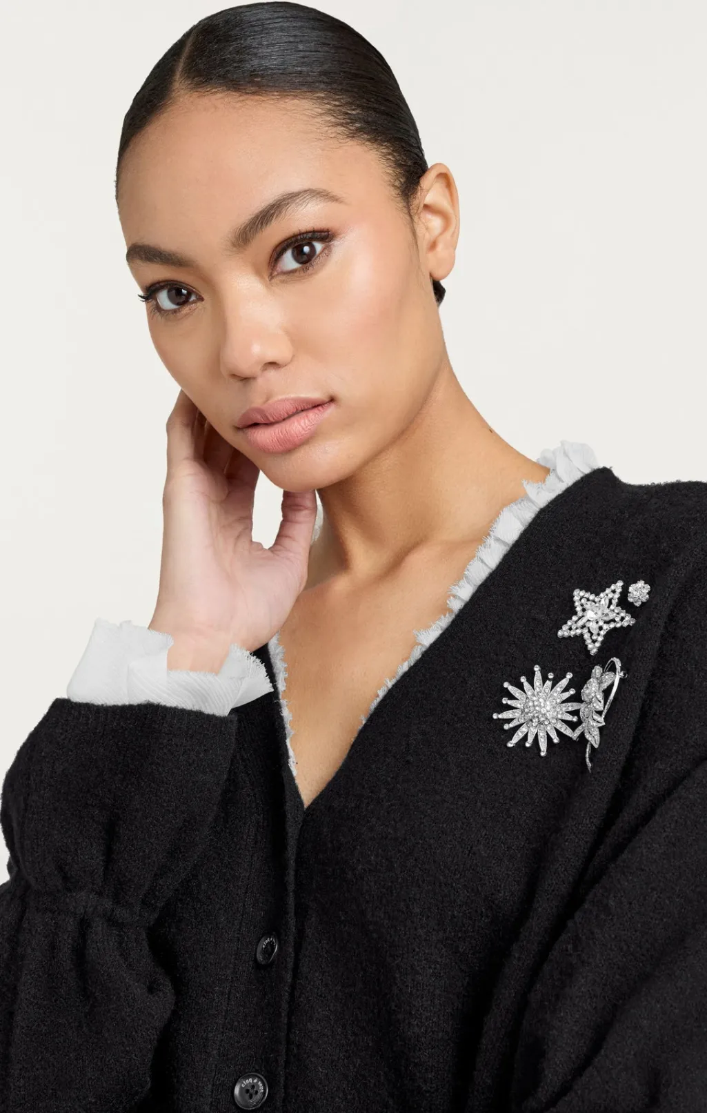 Cinq à Sept Tayah Cardigan Black/ivory Outlet