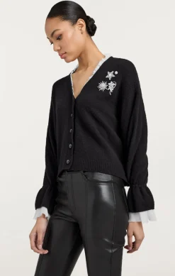 Cinq à Sept Tayah Cardigan Black/ivory Outlet