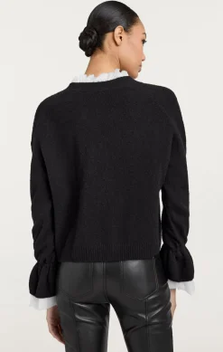 Cinq à Sept Tayah Cardigan Black/ivory Outlet