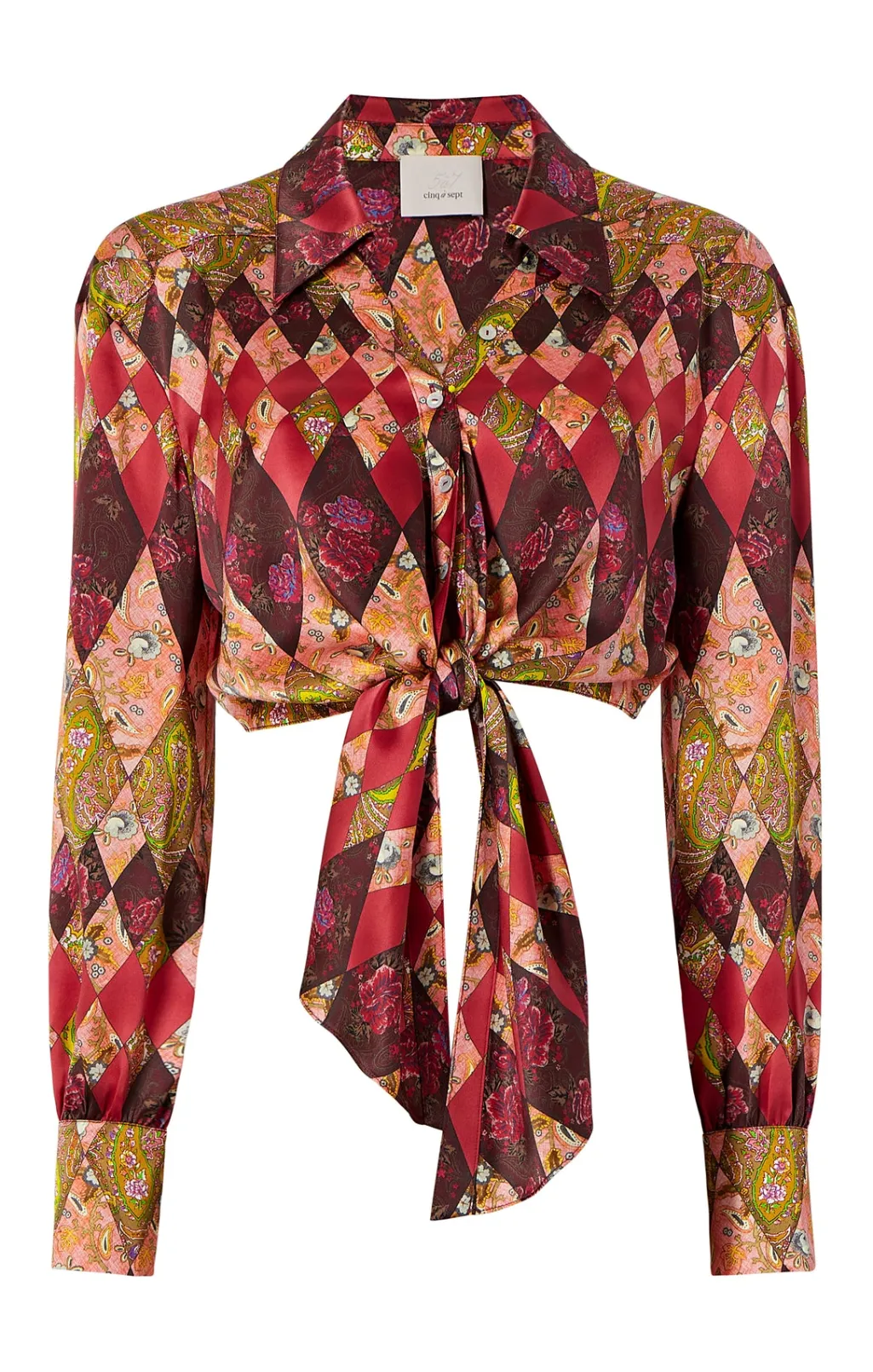 Cinq à Sept Thea Patchwork Christianna Top PaleRoseMulti Outlet