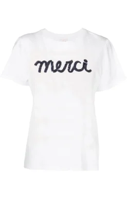 Cinq à Sept Threaded Merci Tee WhiteMulti Online