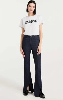 Cinq à Sept Threaded Merci Tee WhiteMulti Online