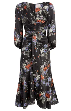 Cinq à Sept Three Quarter Sleeve Walker Dress ObsidianMulti Discount