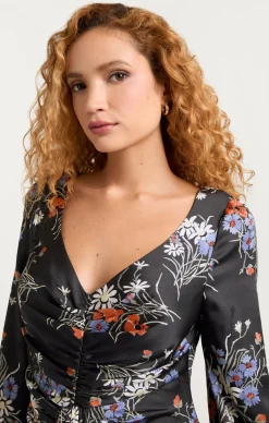 Cinq à Sept Three Quarter Sleeve Walker Dress ObsidianMulti Discount