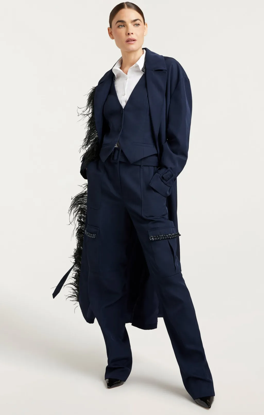 Cinq à Sept Tillie Trench Navy/black