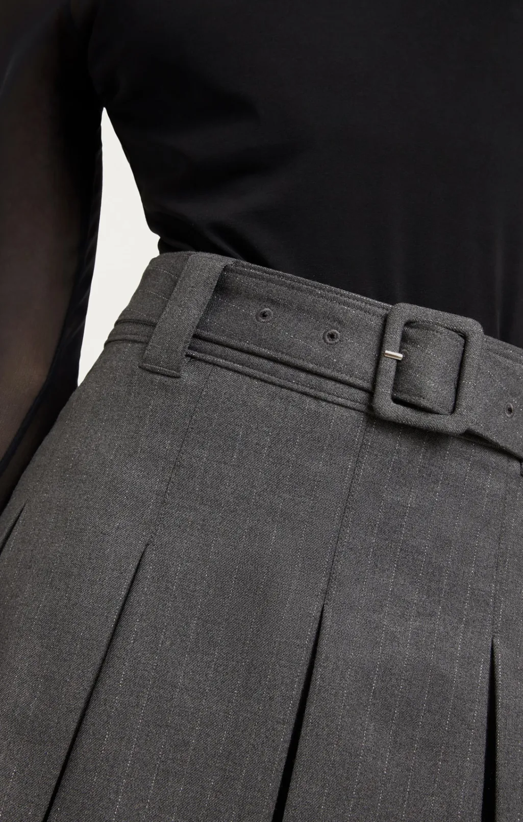 Cinq à Sept Toni Skirt LurexPinstripeCharcoal Best