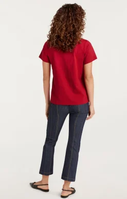 Cinq à Sept Toweled L'amour Shrunken Tee Rosewood/navy New
