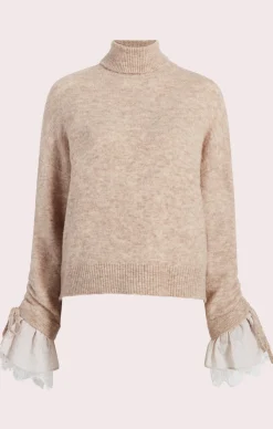 Cinq à Sept Turtleneck Atlas Pullover Oatmeal/NaturalVanilla Best