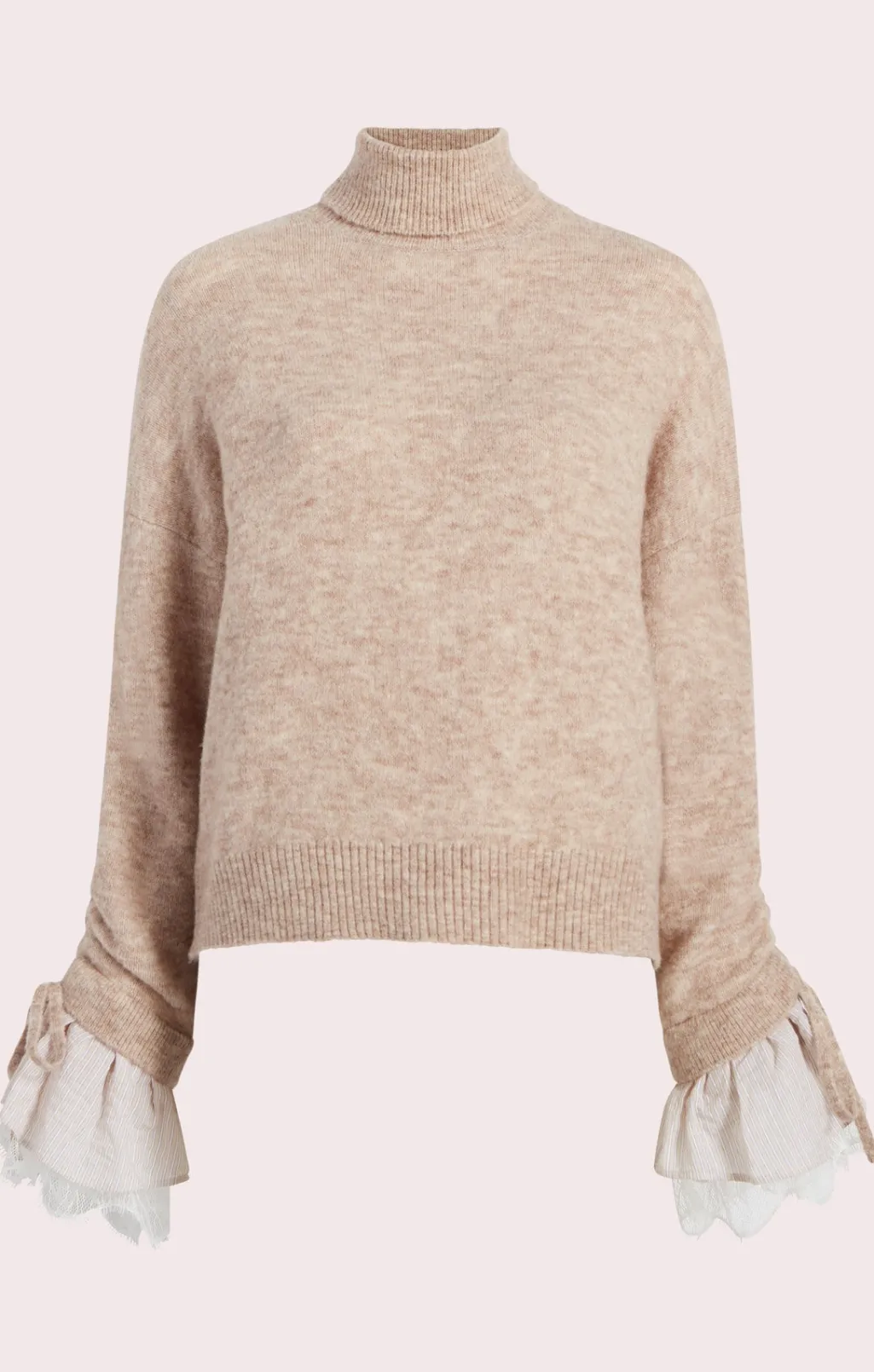 Cinq à Sept Turtleneck Atlas Pullover Oatmeal/NaturalVanilla Best