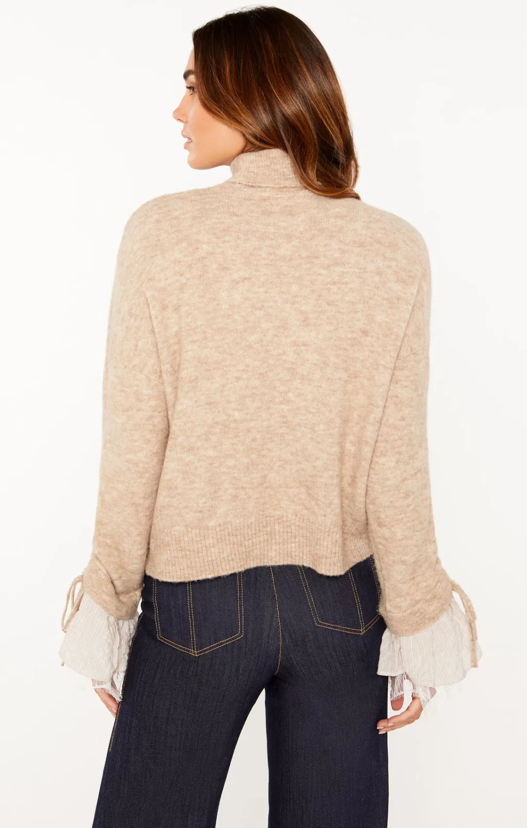Cinq à Sept Turtleneck Atlas Pullover Oatmeal/NaturalVanilla Best