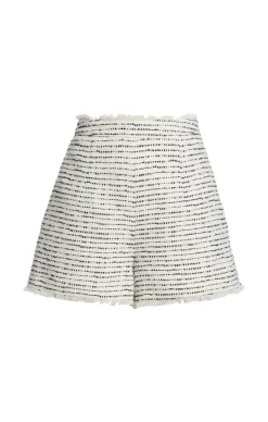 Cinq à Sept Tweed Coronado Short Ivory/navy Clearance