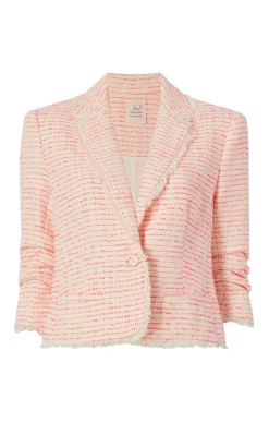 Cinq à Sept Tweed Petite Khloe Blazer Ivory/neonCoral Online