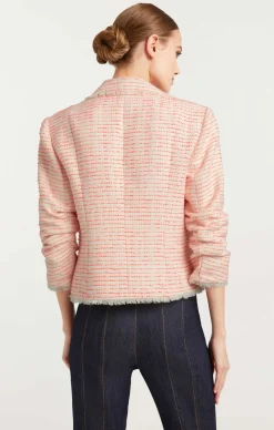 Cinq à Sept Tweed Petite Khloe Blazer Ivory/neonCoral Online