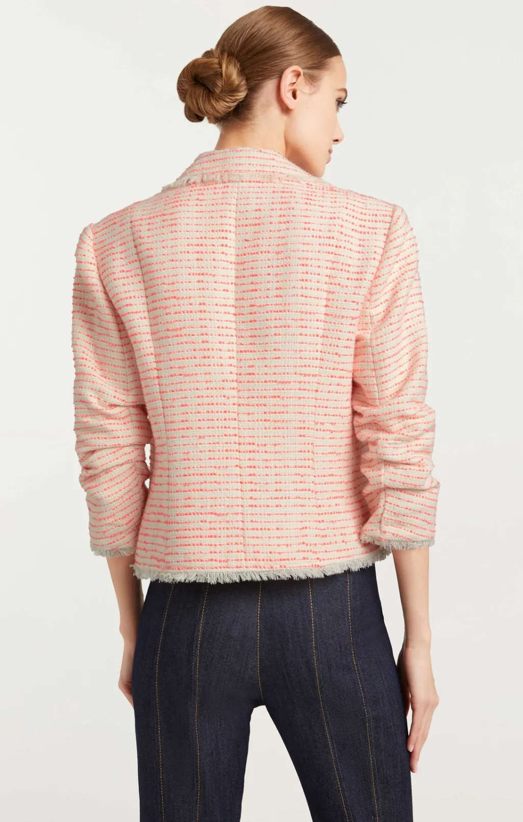 Cinq à Sept Tweed Petite Khloe Blazer Ivory/neonCoral Online