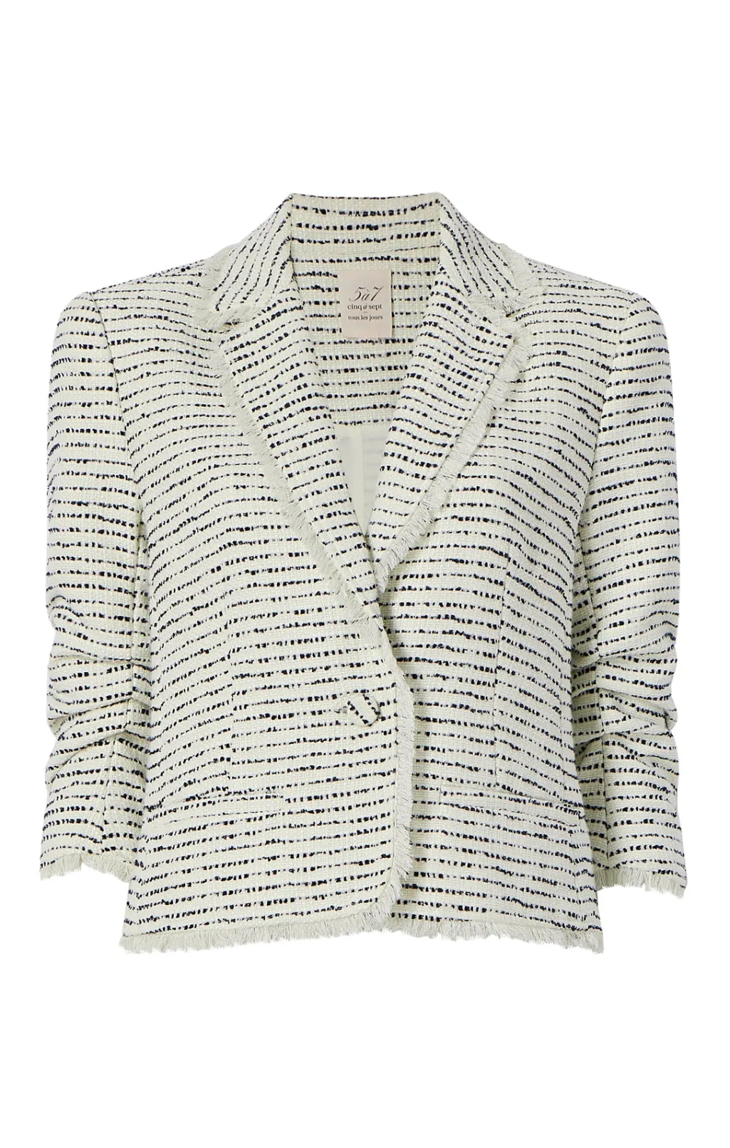 Cinq à Sept Tweed Petite Khloe Blazer Ivory/Navy Outlet