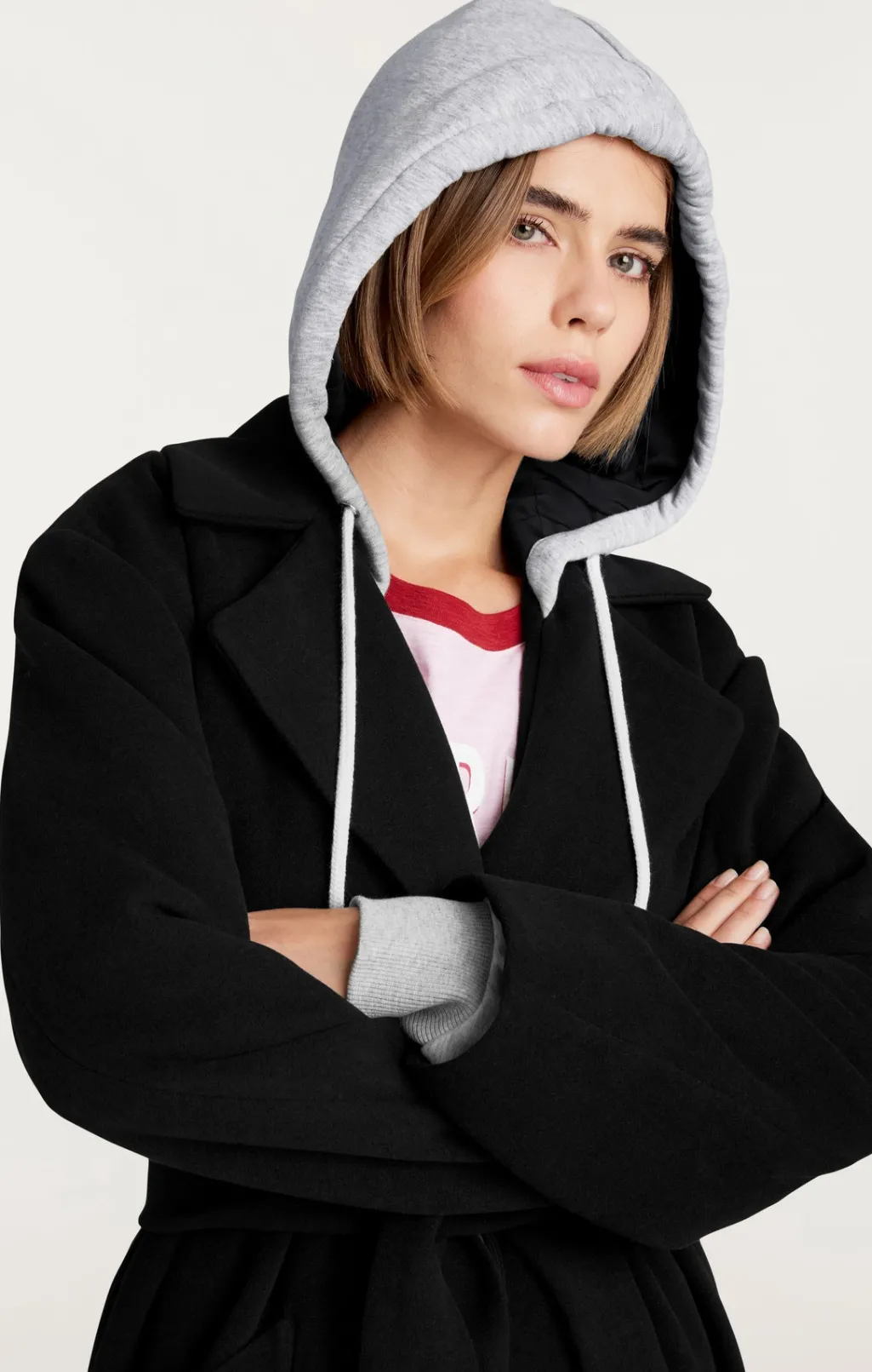 Cinq à Sept Vander Coat Black/HeatherGrey Best