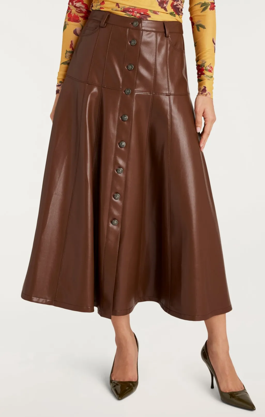 Cinq à Sept Veena Skirt Espresso Outlet