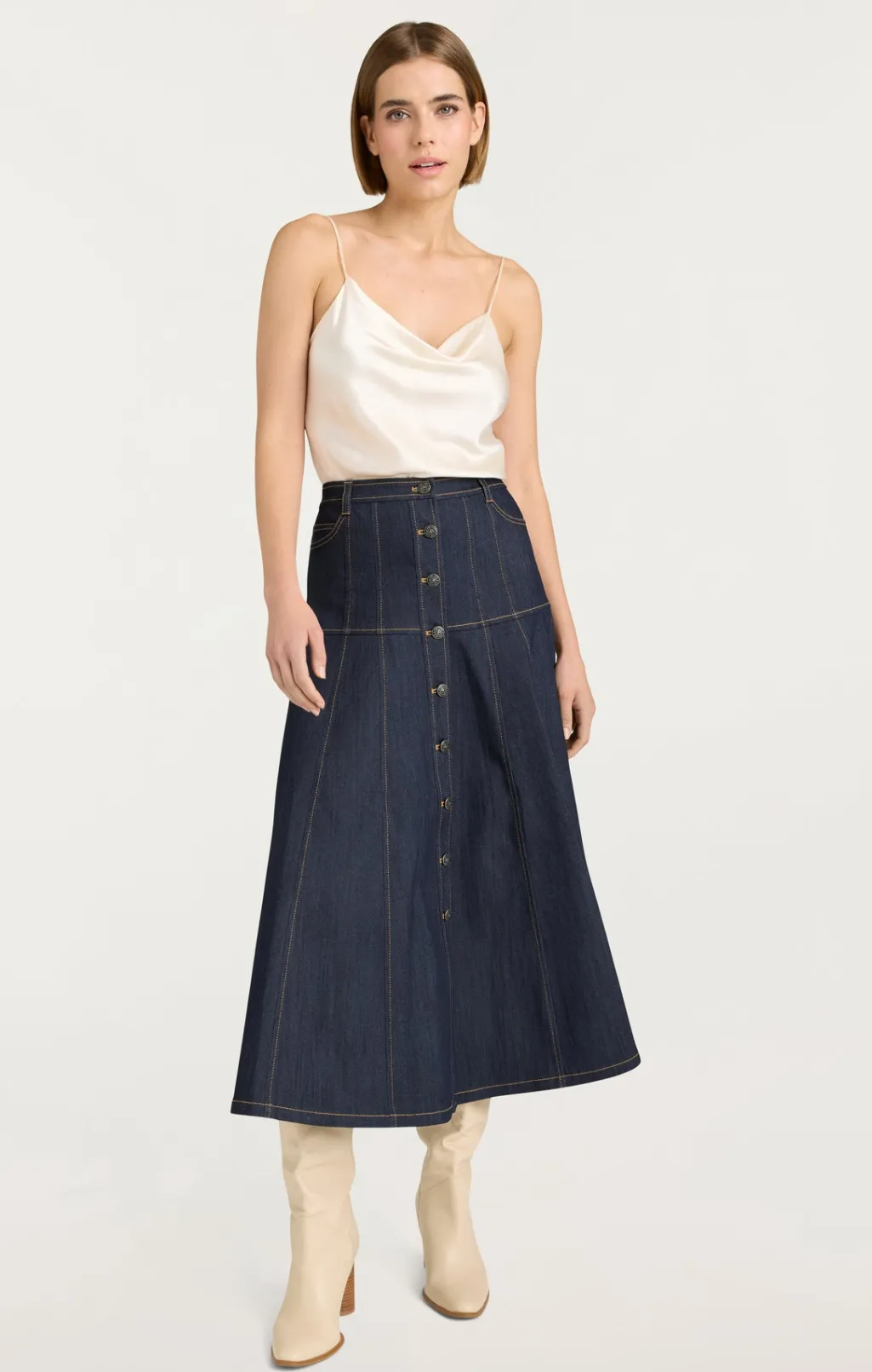 Cinq à Sept Veena Skirt Indigo Outlet