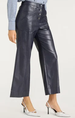 Cinq à Sept Vegan Leather Benji Pant Navy Clearance