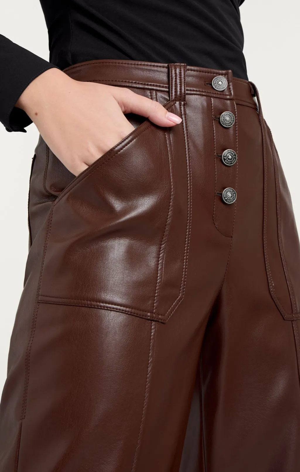 Cinq à Sept Vegan Leather Benji Pant Tobacco Clearance