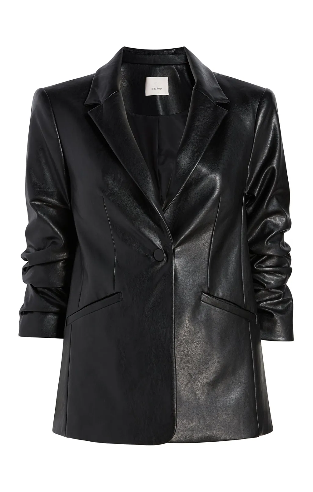 Cinq à Sept Vegan Leather Kylie Blazer Black New