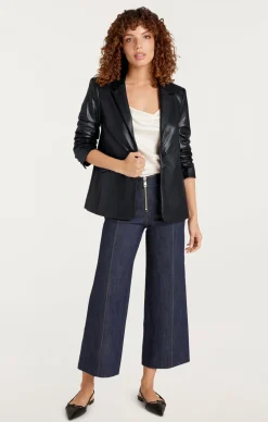 Cinq à Sept Vegan Leather Kylie Blazer Black New