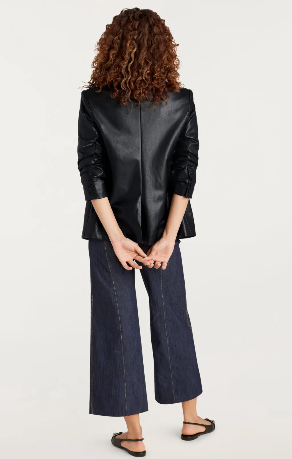 Cinq à Sept Vegan Leather Kylie Blazer Black New