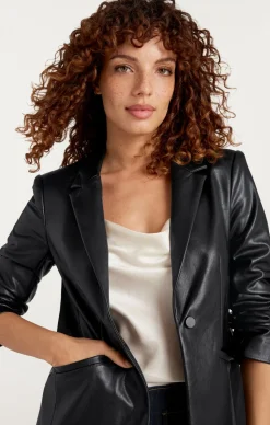 Cinq à Sept Vegan Leather Kylie Blazer Black New