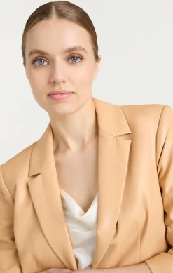 Cinq à Sept Vegan Leather Kylie Blazer Chai