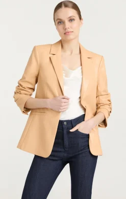 Cinq à Sept Vegan Leather Kylie Blazer Chai