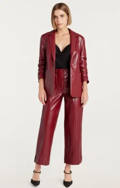 Cinq à Sept Vegan Leather Kylie Blazer Rhubarb Outlet