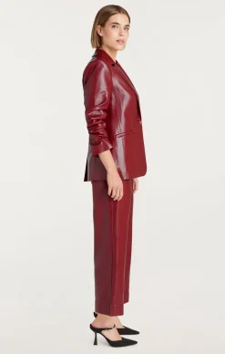 Cinq à Sept Vegan Leather Kylie Blazer Rhubarb Outlet