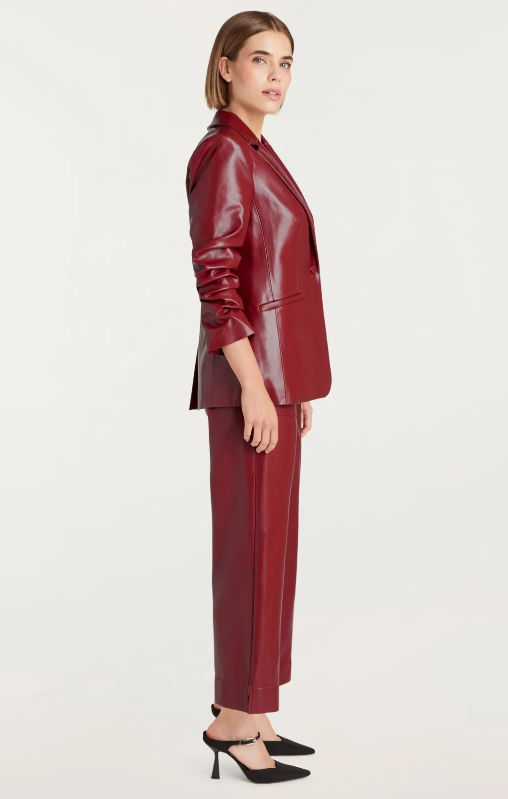 Cinq à Sept Vegan Leather Kylie Blazer Rhubarb Outlet